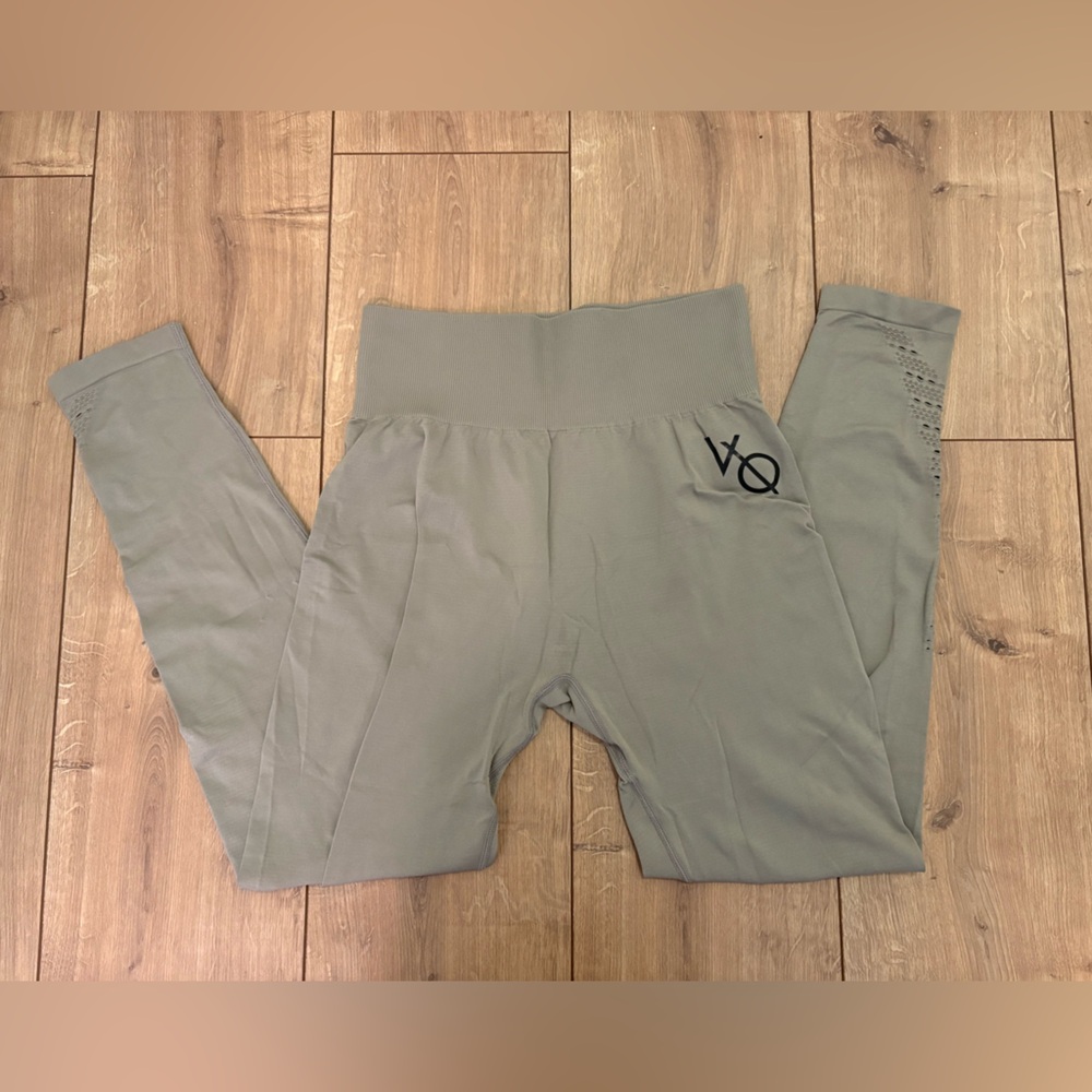 Vanquish Fitness-  Women's Taupe Grey Leggings